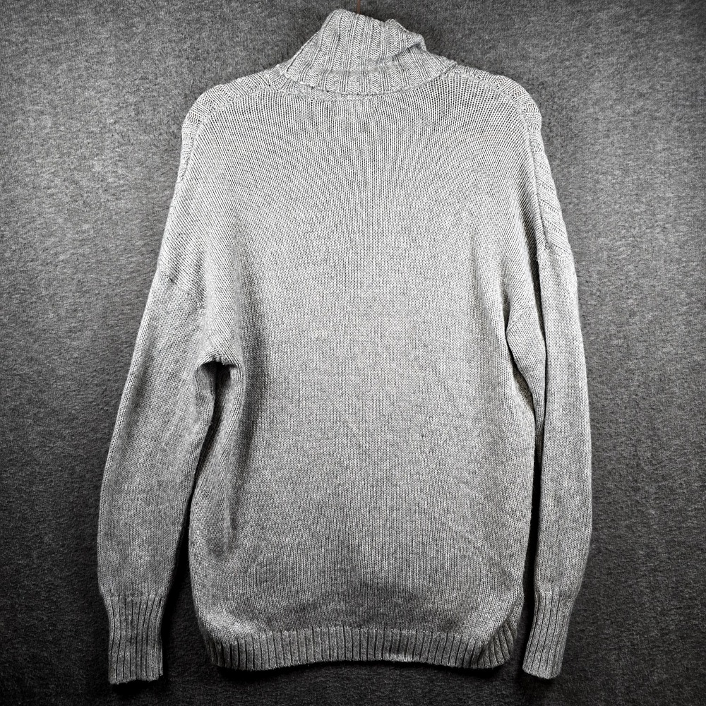 Nine West Women M Grey Gray Pullover Turtleneck Sweater Triple Pattern Comfy - Picture 8 of 11